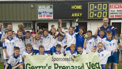 The Latton U12 team celebrating their victory in the Division 4 Cup in Blackhill. Picture by Philip Fitzpatrick.