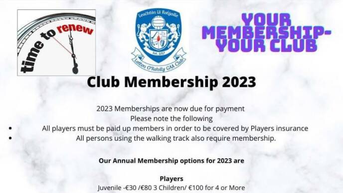Club Membership 2023 Now Due