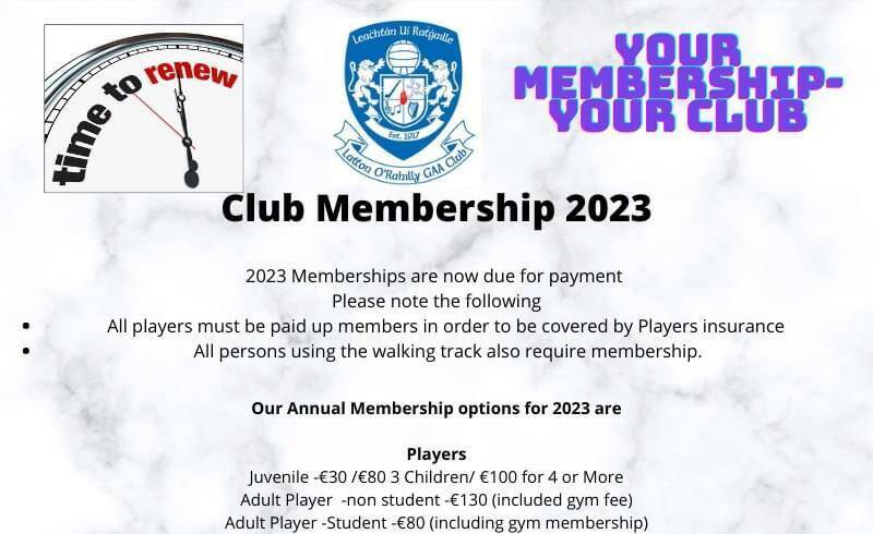 Club Membership 2023 Now Due